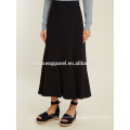 Black Pleated Crepe Midi Skirt OEM/ODM Manufacture Wholesale Fashion Women Apparel (TA7014S)